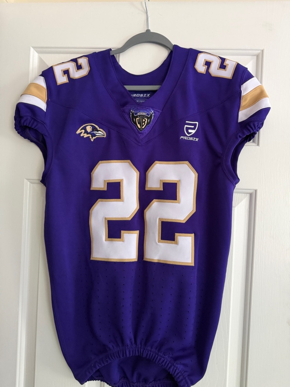 Baltimore Ravens #22 Football Jersey with Gold & White Accents